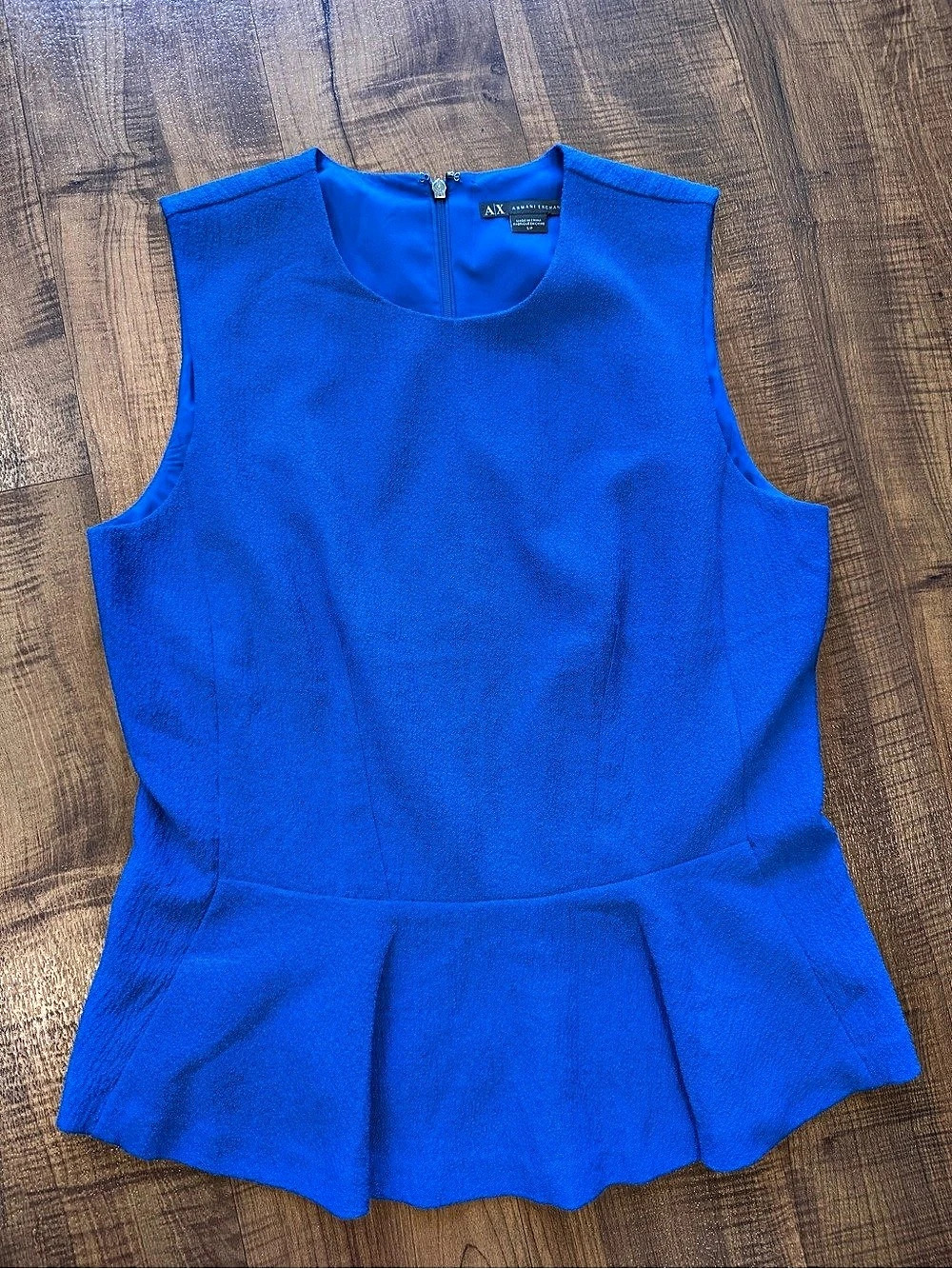 Armani Exchange Royal Blue Peplum Top Size Small